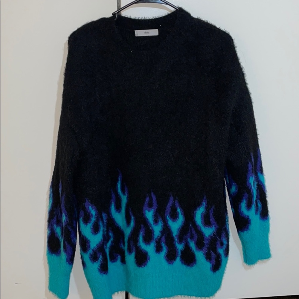 Blue flames sweater